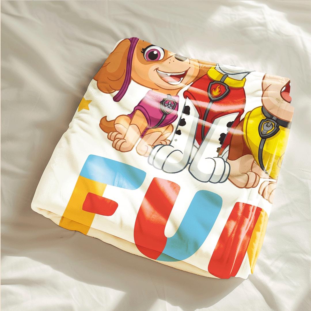PAW Patrol Forever Fun Blanket, Rainbow Party Throw, Cute Pup Squad Bedding, Kids Gift