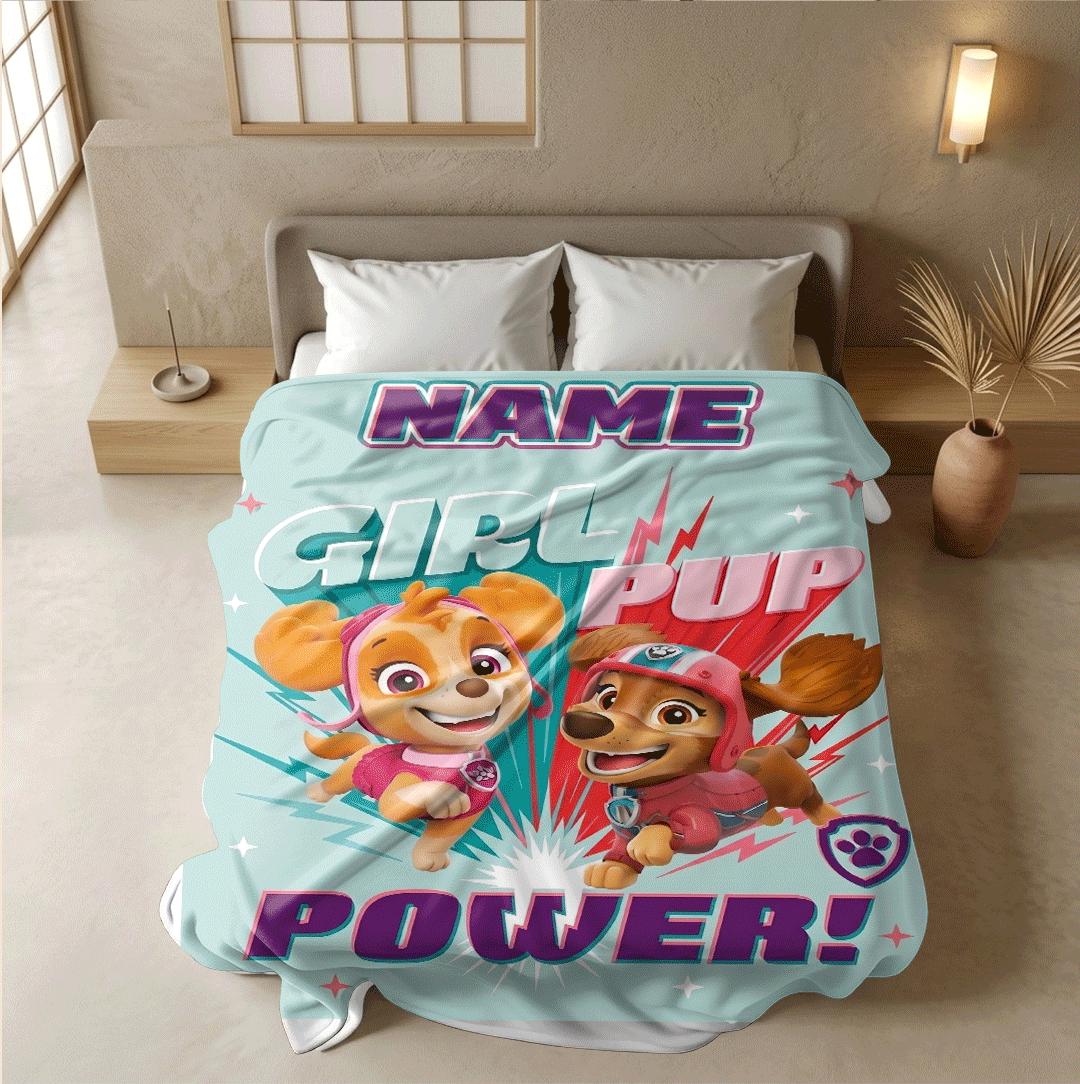 PAW Patrol Skye Liberty, Pop Art Poster Blanket, Hero Girls Bedding, Brave Rescue Pup Gift