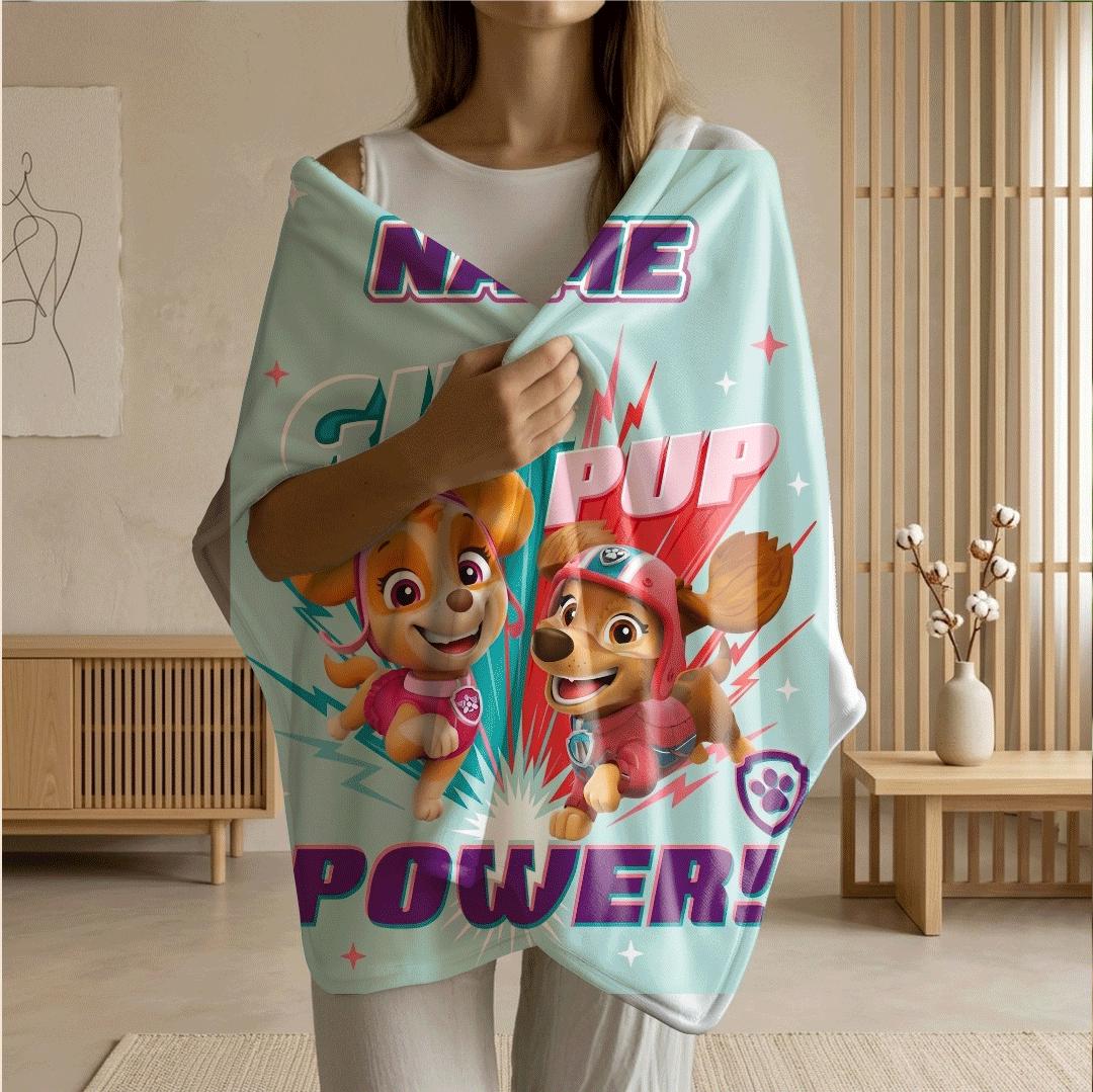 PAW Patrol Skye Liberty, Pop Art Poster Blanket, Hero Girls Bedding, Brave Rescue Pup Gift