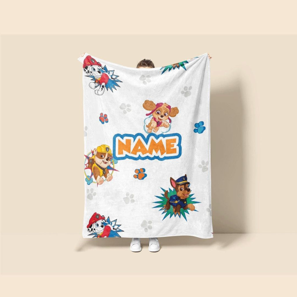 PAW Patrol Pop Art Blanket, Action Comic Throw, Hero Dog Seamless Bedding, Kids Fan Gift