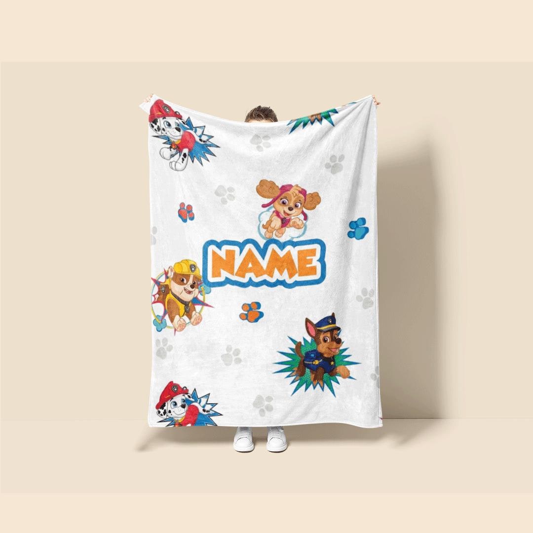 PAW Patrol Pop Art Blanket, Action Comic Throw, Hero Dog Seamless Bedding, Kids Fan Gift