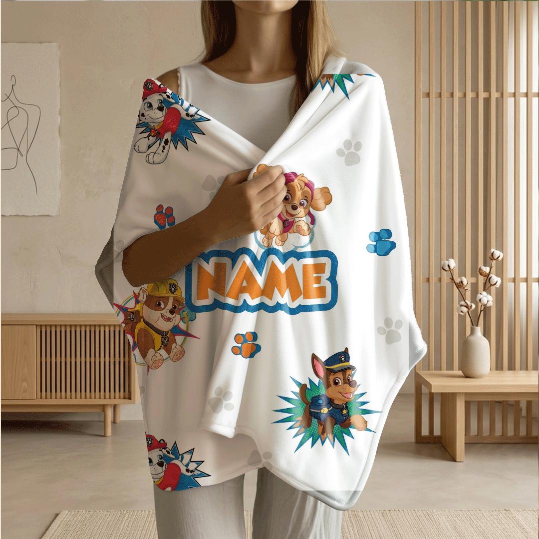 PAW Patrol Pop Art Blanket, Action Comic Throw, Hero Dog Seamless Bedding, Kids Fan Gift