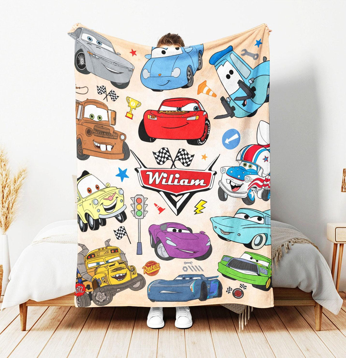 Disney Cars Blanket, Disney Pixar Cars Blanket, Lightning McQueen Blanket, Baby Shower, Disney Cars Birthday Gift For Boy, Disney Home Decor