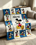Personalized Grid Collage Blanket Soft Throw, Custom Name Kids Keepsake Gift, Retro Panel Art for Children Bedroom Decor