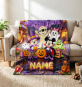 Personalized Name Mickey Halloween Print Blanket Soft Throw, Plush Snuggle Cover for Sofa Bed, Fun Cozy Gift for Kids
