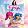 Personalized Magical Girls Flannel Blanket, Custom Name Cozy Cartoon Throw, Soft Kids Bedroom Gift, Fantasy Genie Theme Blanket