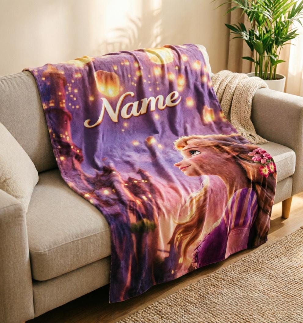 Custom Fairy Tale Princess Tapestry, Enchanted Forest Wall Decor (Personalized Name)