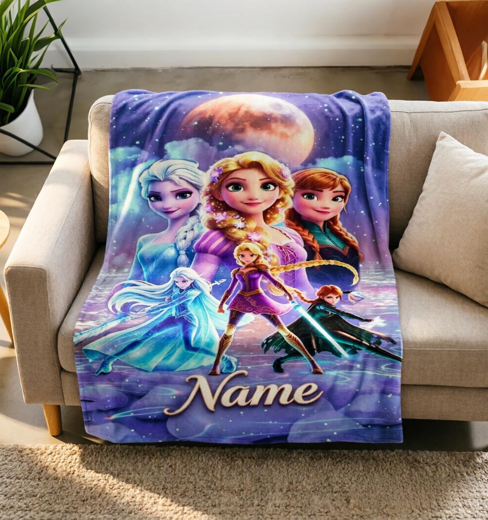 Custom Fairy Tale Princess Tapestry, Enchanted Forest Wall Decor (Personalized Name)