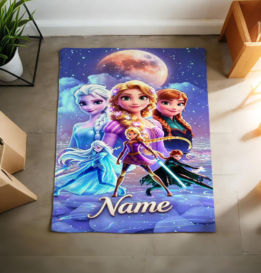 Custom Fairy Tale Princess Tapestry, Enchanted Forest Wall Decor (Personalized Name)