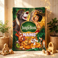 Personalized Jungle Adventure Blanket, Custom Name Flannel Throw, Safari Animal Kids Blanket, Forest Nursery Decor, Birthday Gift