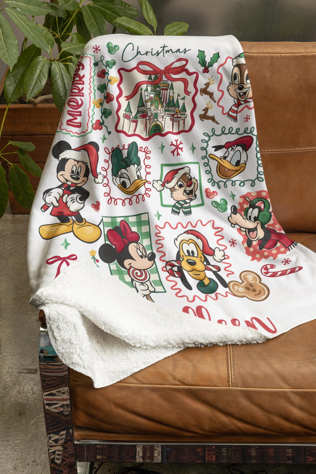 Mickey and friends Christmas Blanket Family, Mickey Christmas Gift, Family Name Blanket for Xmas, Disney Home Decor, Disney Christmas Gift