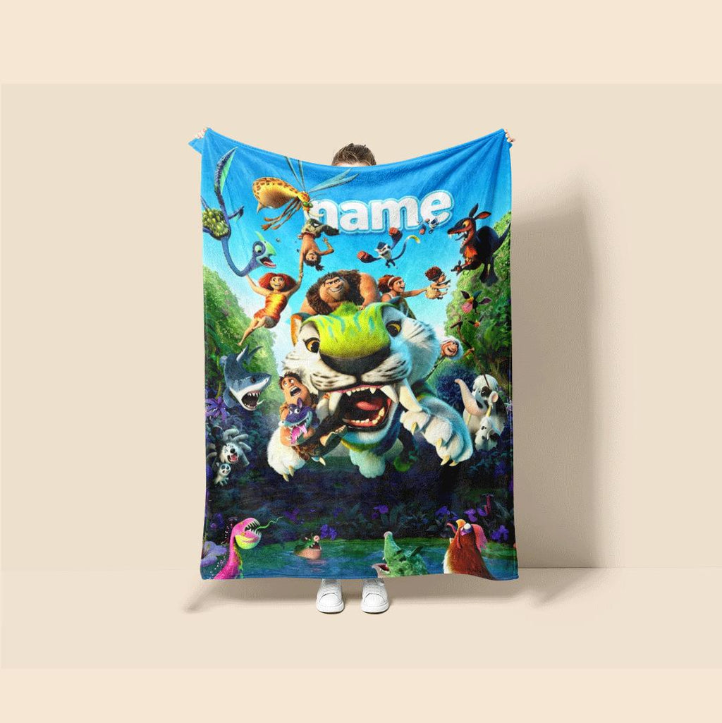 Croods beast print cartoon blanket single blanket car blanket dormitory blankets Customized name all‑season blankets birthday gift