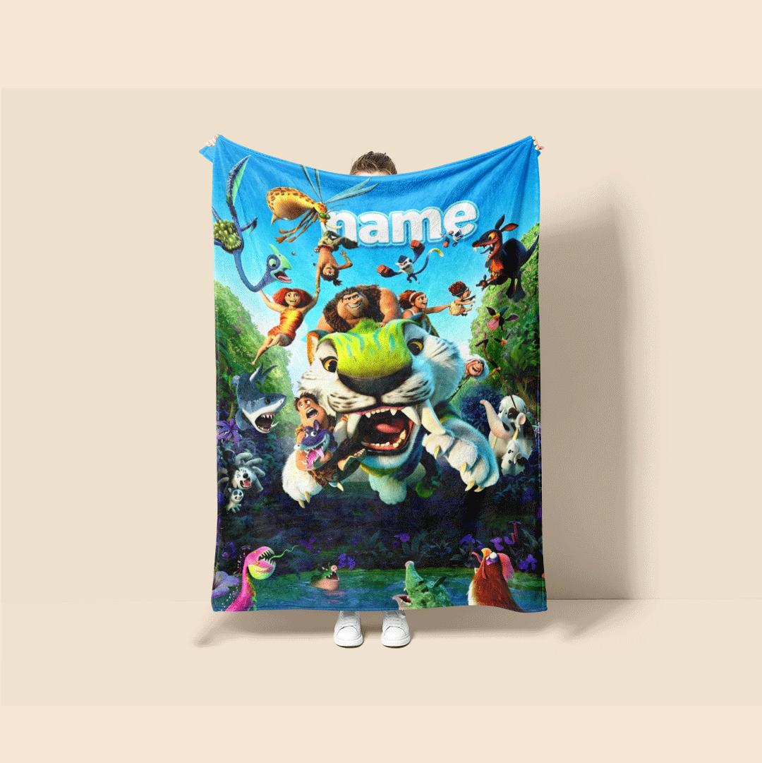 Croods beast print cartoon blanket single blanket car blanket dormitory blankets Customized name all‑season blankets birthday gift