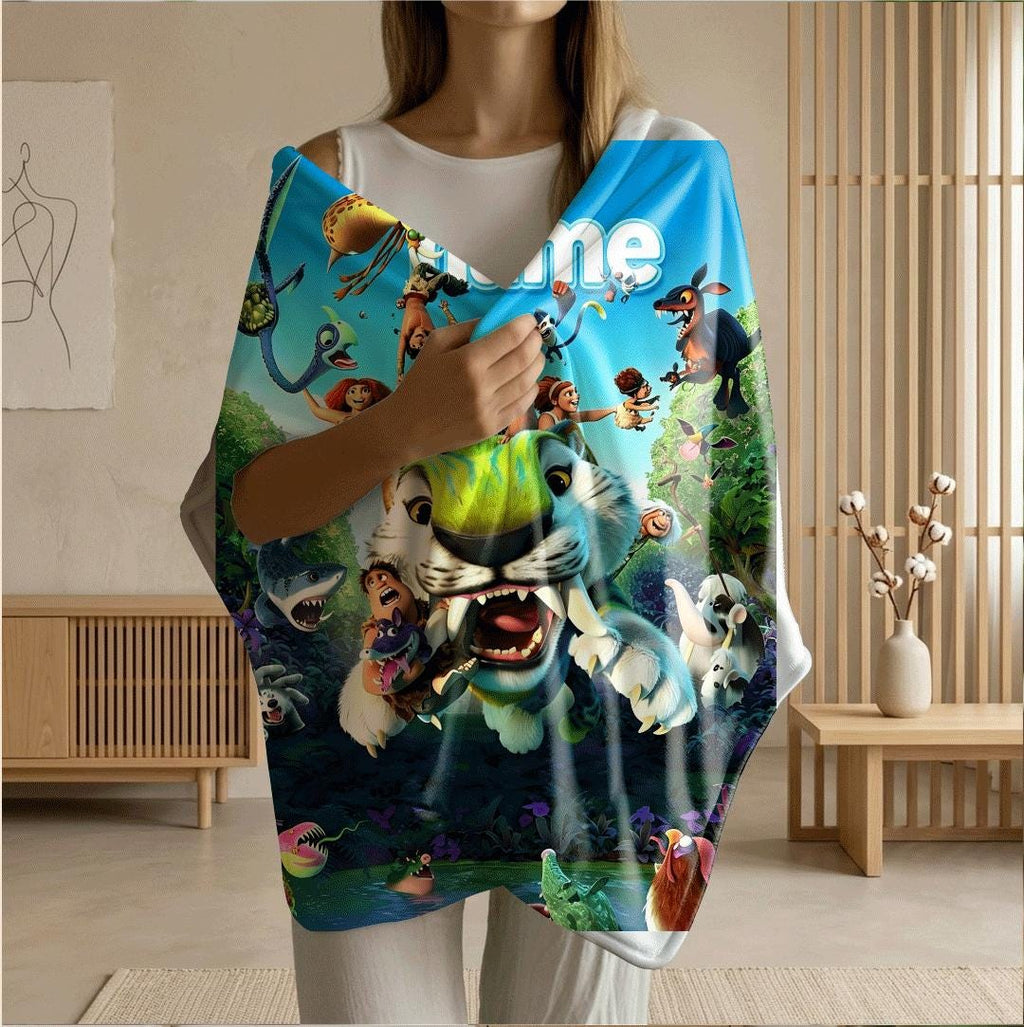 Croods beast print cartoon blanket single blanket car blanket dormitory blankets Customized name all‑season blankets birthday gift
