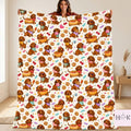Cute Dachshund Fleece Blanket, Wiener Dog Candy and Snack Pattern, Kawaii Puppy Bedroom Decor, Cozy Gift for Dog Lovers