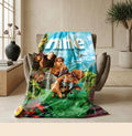 Croods family print kids blanket sofa blanket hotel blanket Customized name lunch break blankets holiday gift