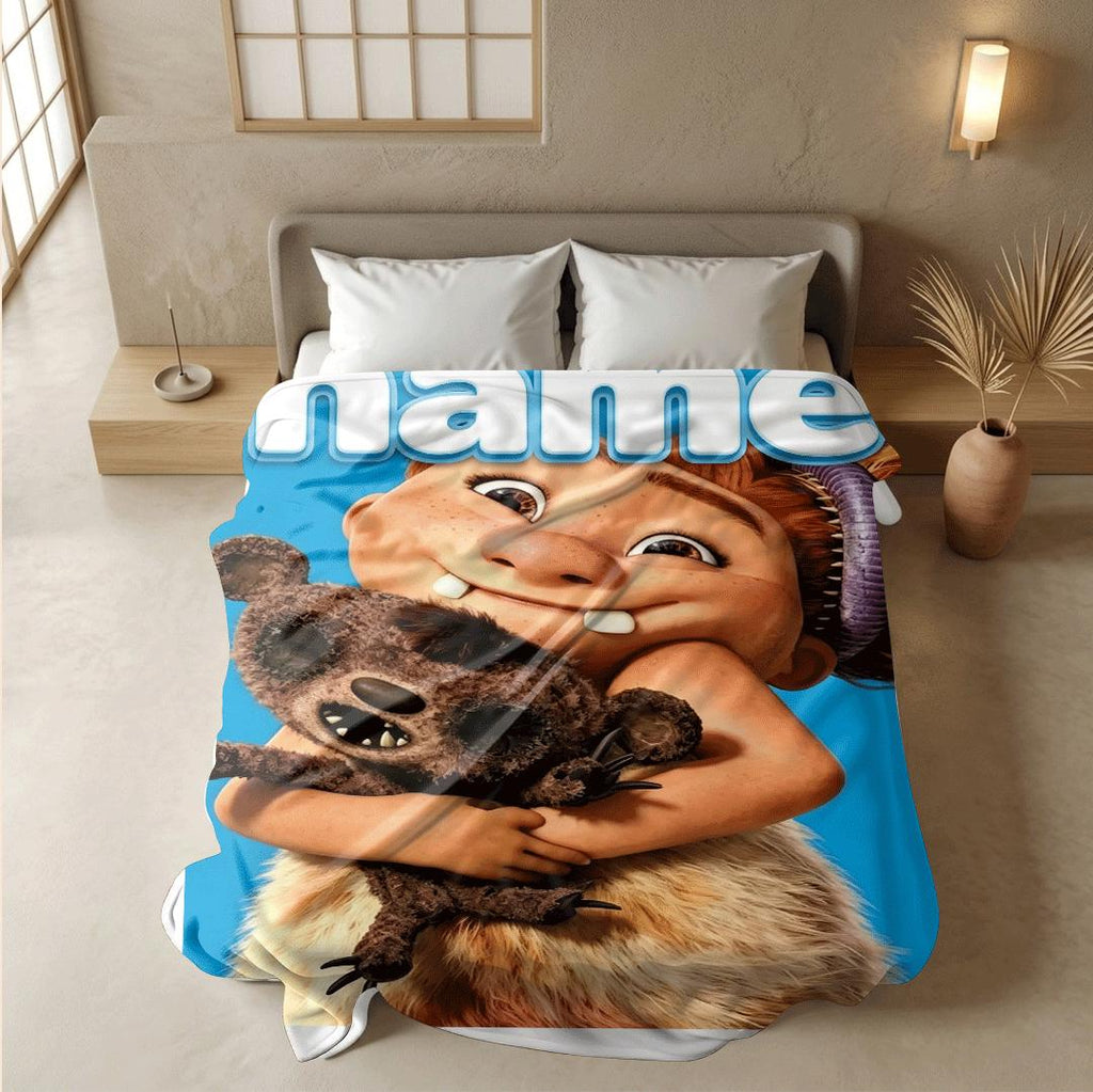 Cave kid doll print portable blanket dorm single blanket pet blanket Customized name air conditioning blankets surprise gift