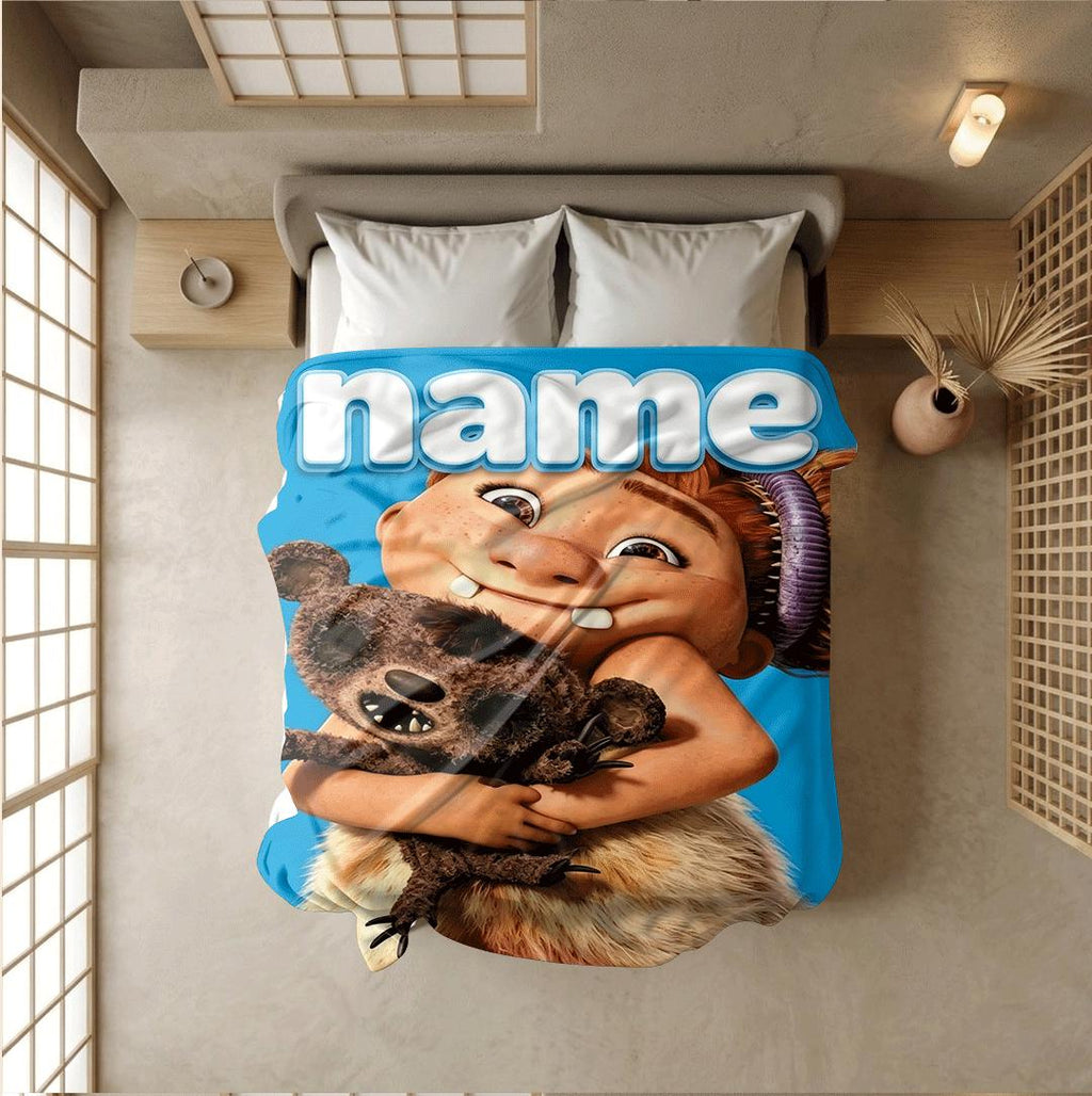 Cave kid doll print portable blanket dorm single blanket pet blanket Customized name air conditioning blankets surprise gift
