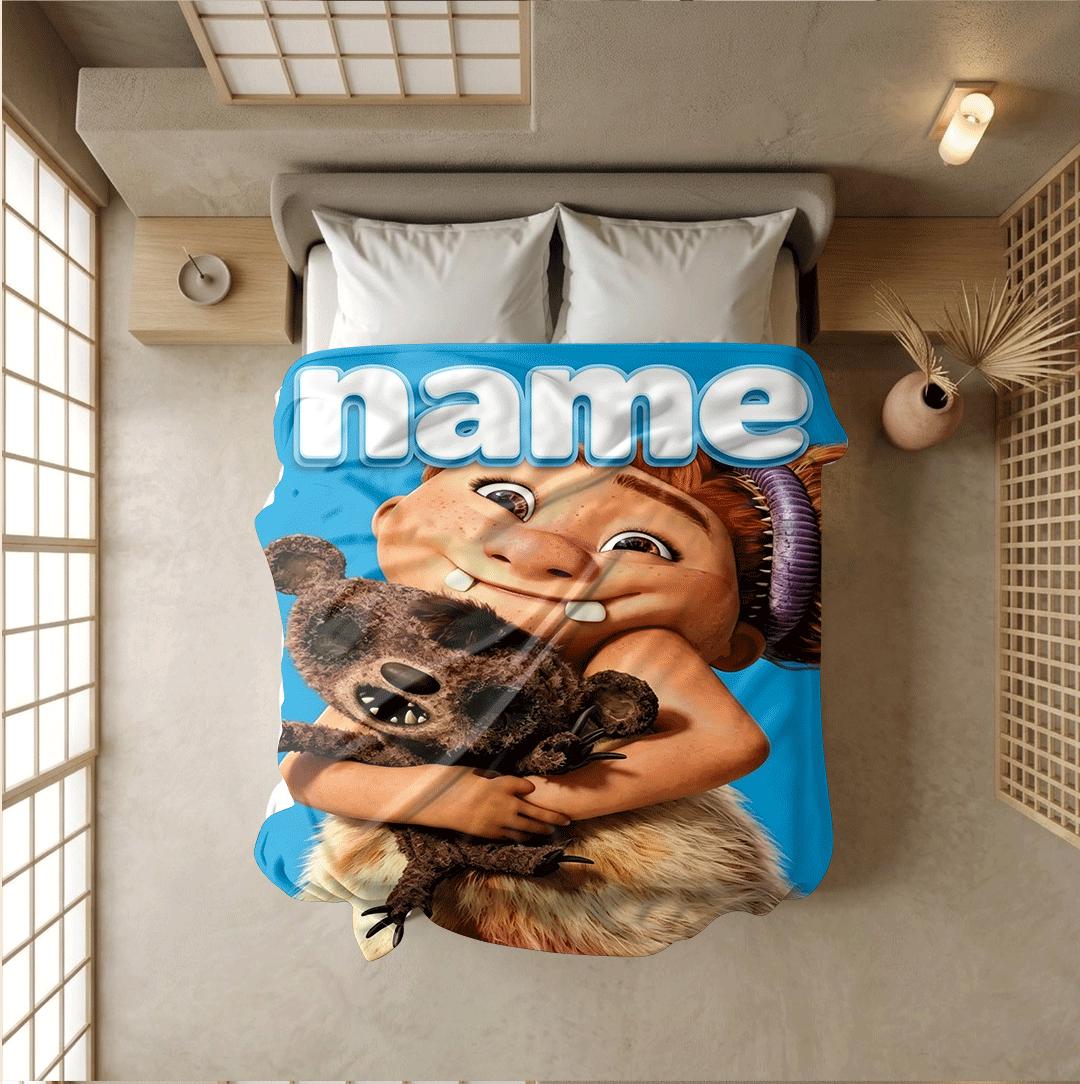 Cave kid doll print portable blanket dorm single blanket pet blanket Customized name air conditioning blankets surprise gift