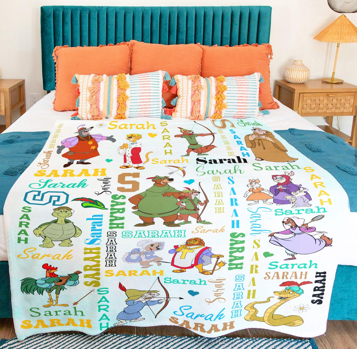 Personalized Disney Robin Hood Blanket, Custom Name Robin Hood Alan A Dale Oo-De-Lally Golly Blanket, Disney Gift for Kids, Baby Shower Gift