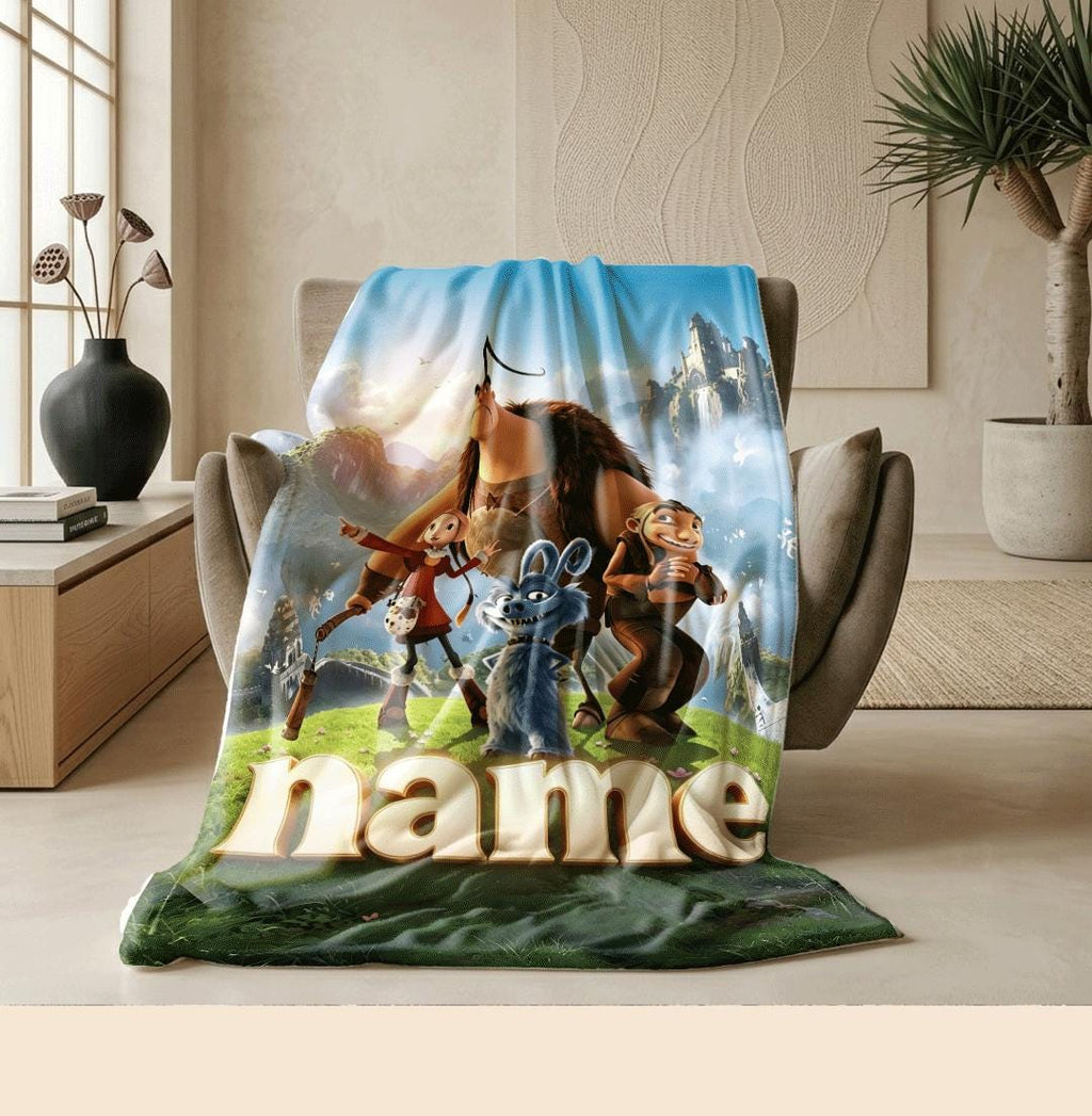Medieval hero print travel portable blanket dorm blanket single blanket Customized name office blankets festival gift
