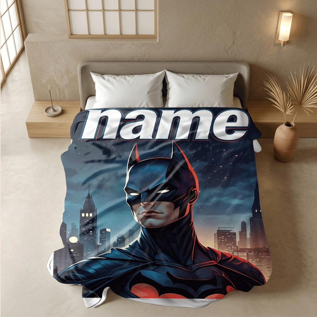 Batman city print single blanket hotel blanket pet blanket Customized name all‑season blankets surprise gift