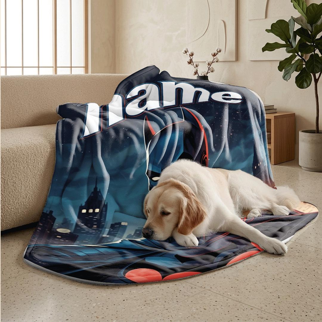 Batman city print single blanket hotel blanket pet blanket Customized name all‑season blankets surprise gift
