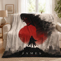 Personalized AOT SNK Blanket with Name, Custom Anime Flannel Throw for Couch Bed, Epic Manga Otaku Room Decor, Gift for Japanese Anime Fan