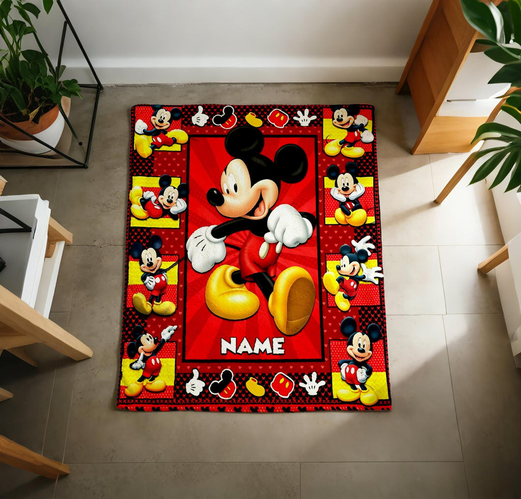 Mickey Blanket Soft Throw Custom Name Memory Gift