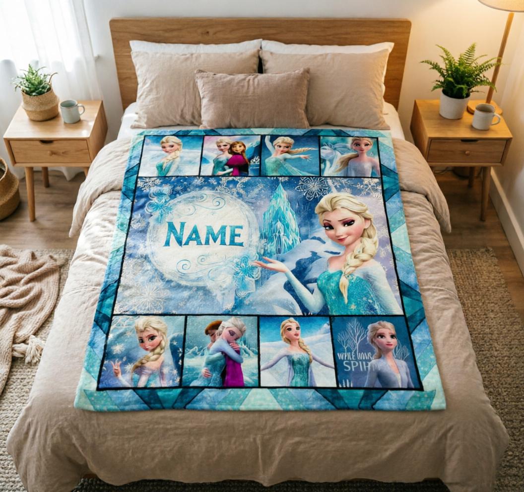 Frozen Blanket Soft Throw Personalized Name Treasured Present