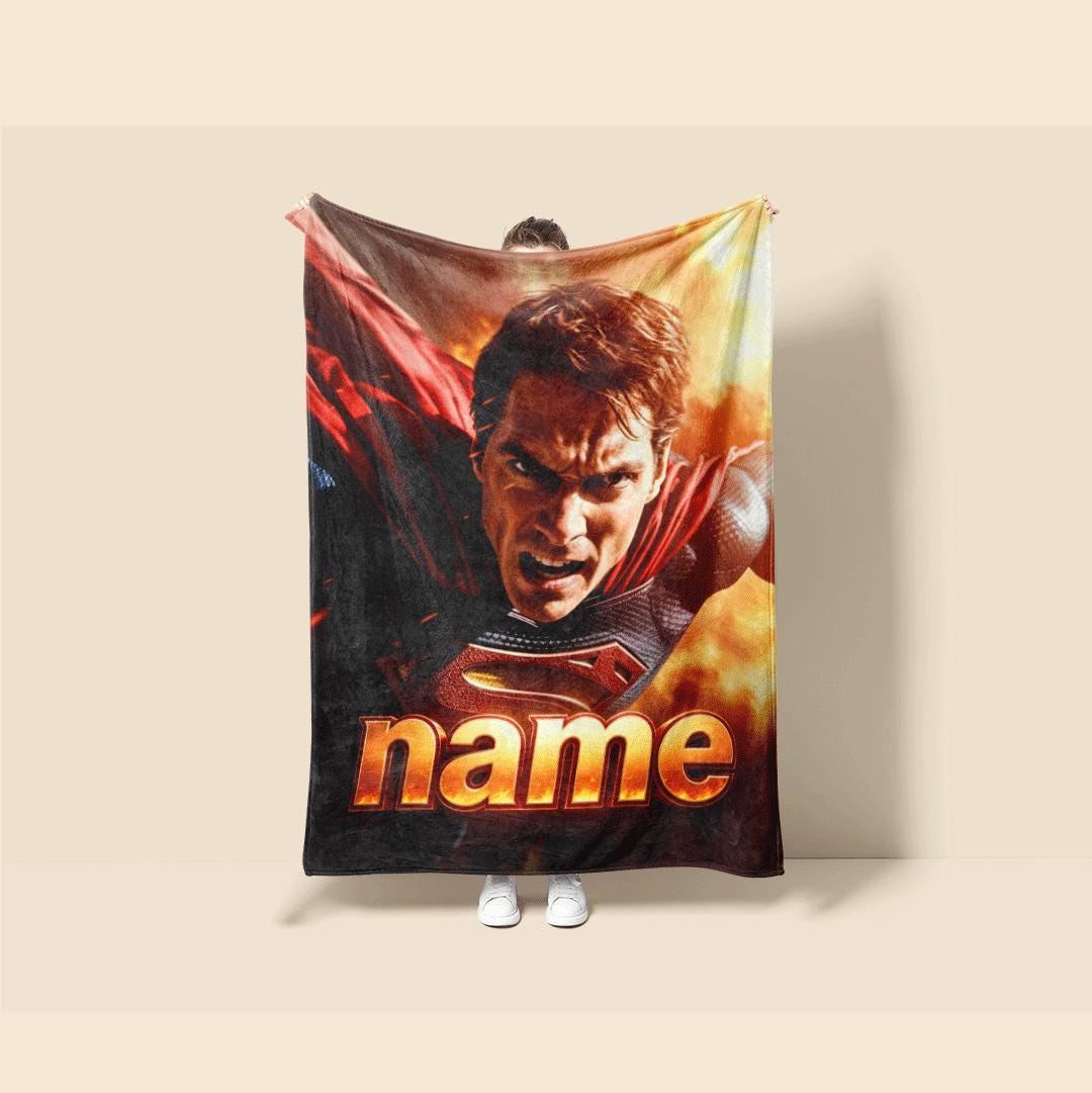 Superhero print kids blanket car blanket sofa blanket Customized name lunch break blankets holiday gift