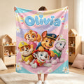 Personalized Rescue Pups Blanket Custom Name Cute Dog Daisy Soft Cozy Fleece Throw