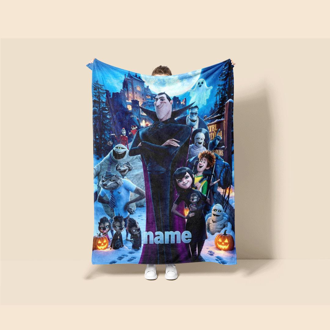 Monster castle print dorm blanket sofa blanket pet blanket Customized name office blankets party gift