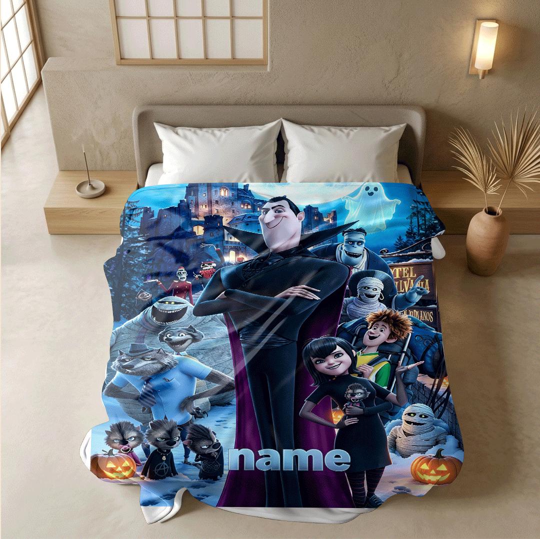 Monster castle print dorm blanket sofa blanket pet blanket Customized name office blankets party gift