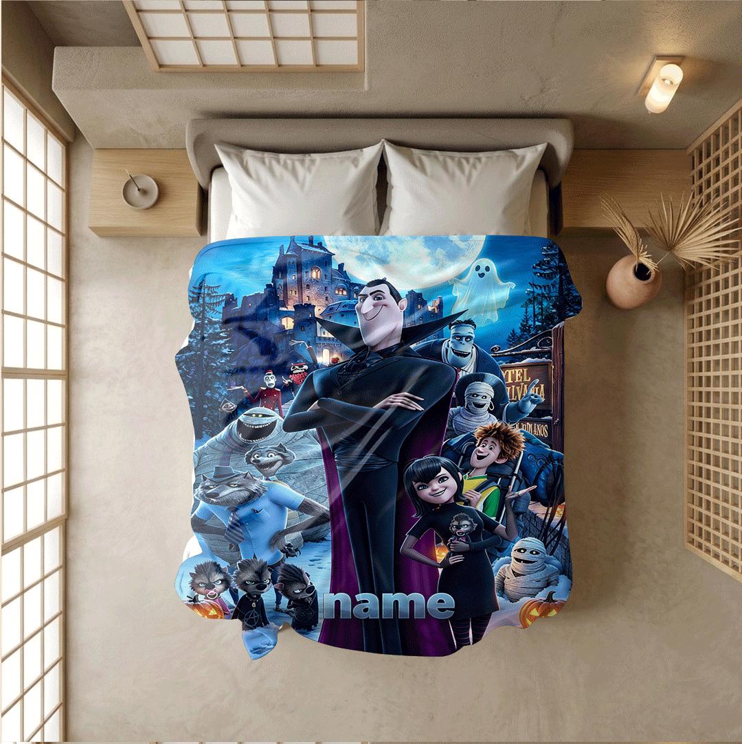 Monster castle print dorm blanket sofa blanket pet blanket Customized name office blankets party gift