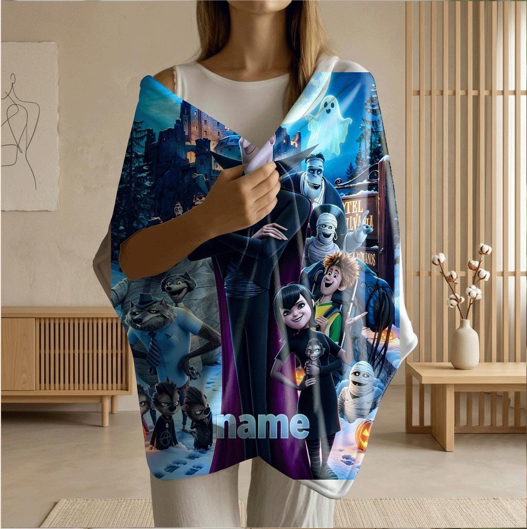 Monster castle print dorm blanket sofa blanket pet blanket Customized name office blankets party gift