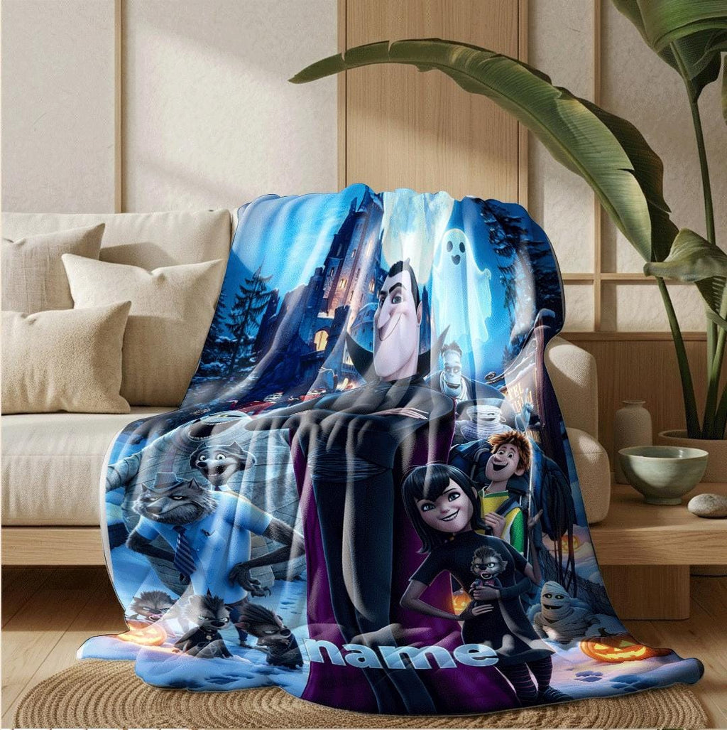 Monster castle print dorm blanket sofa blanket pet blanket Customized name office blankets party gift