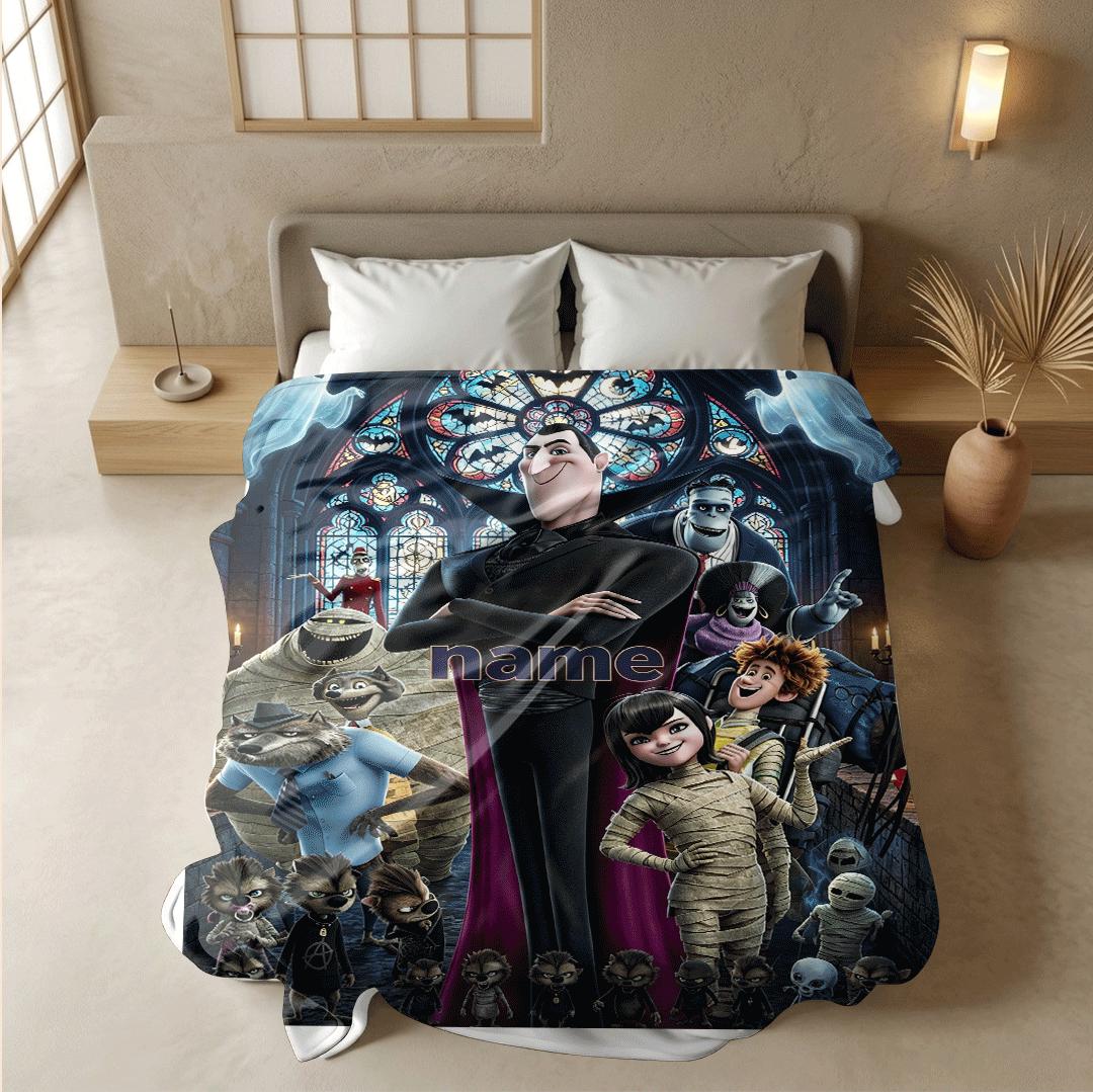 Gothic church monster print hotel blanket portable blanket dorm single blanket Customized name office blankets holiday gift