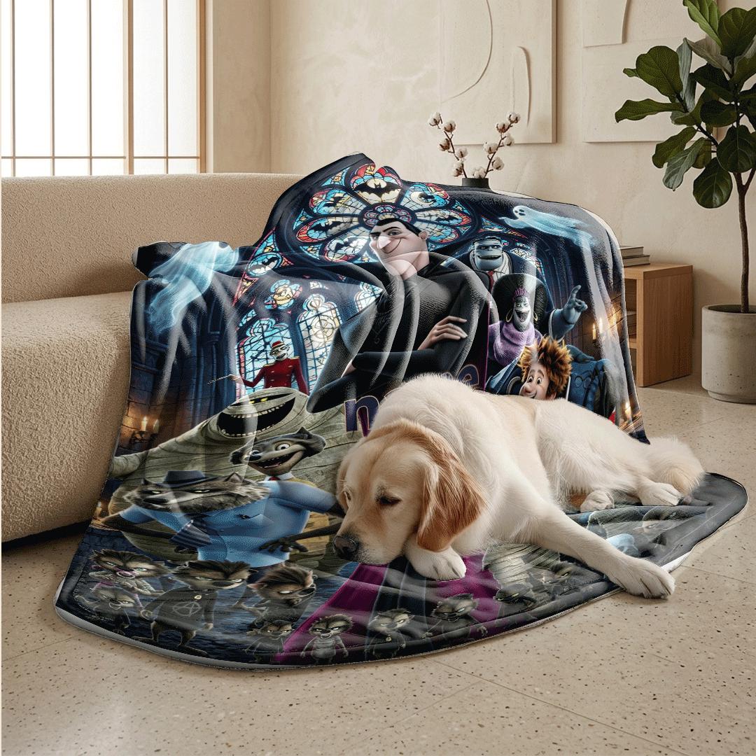 Gothic church monster print hotel blanket portable blanket dorm single blanket Customized name office blankets holiday gift