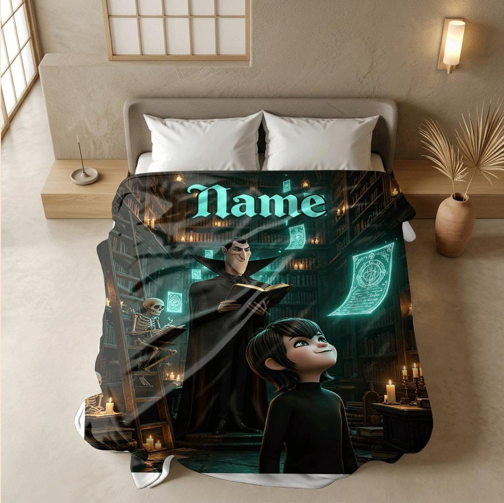 Magic library print kids blanket sofa blanket single blanket Customized name air conditioning blankets surprise gift