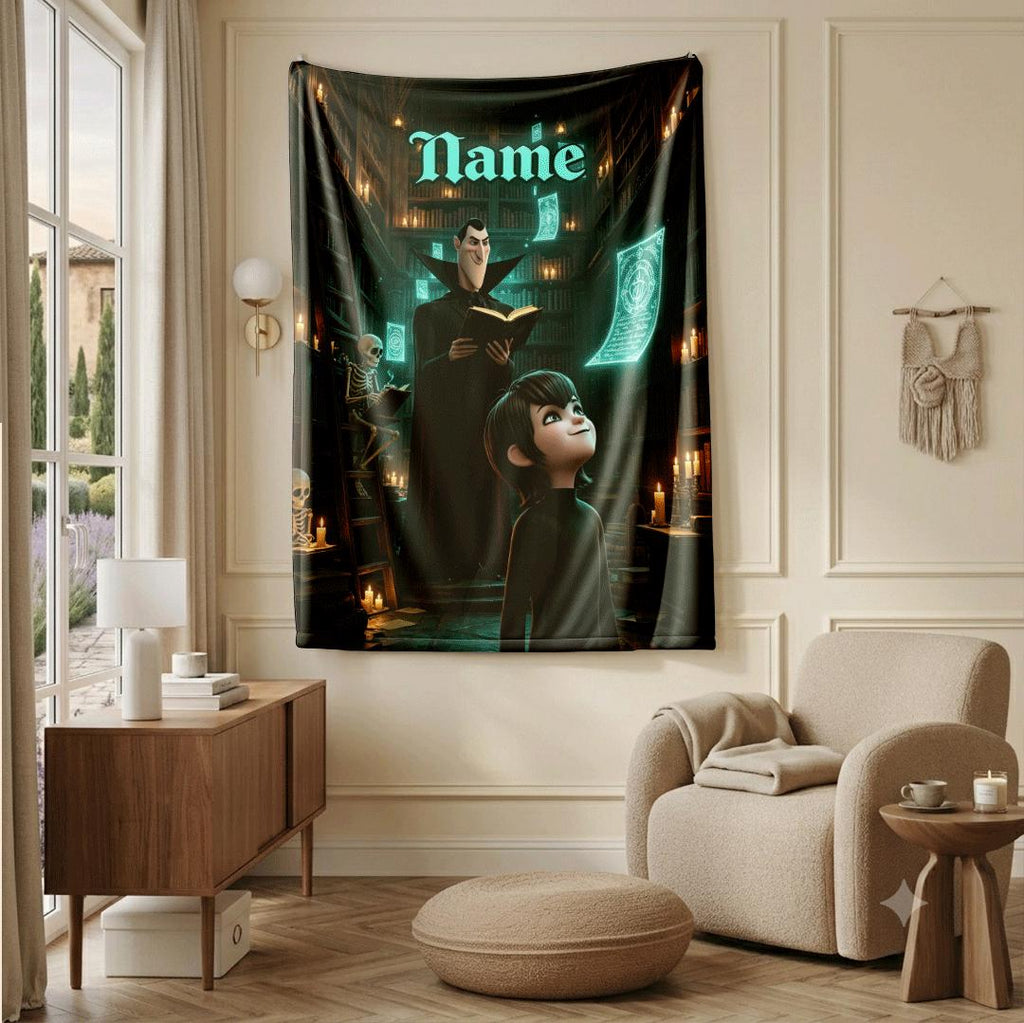 Magic library print kids blanket sofa blanket single blanket Customized name air conditioning blankets surprise gift