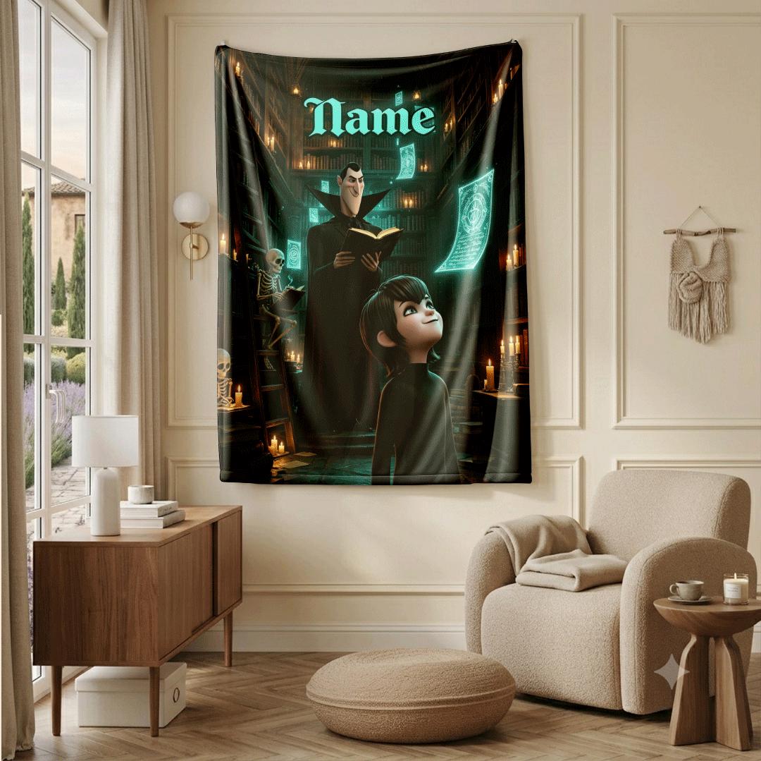 Magic library print kids blanket sofa blanket single blanket Customized name air conditioning blankets surprise gift