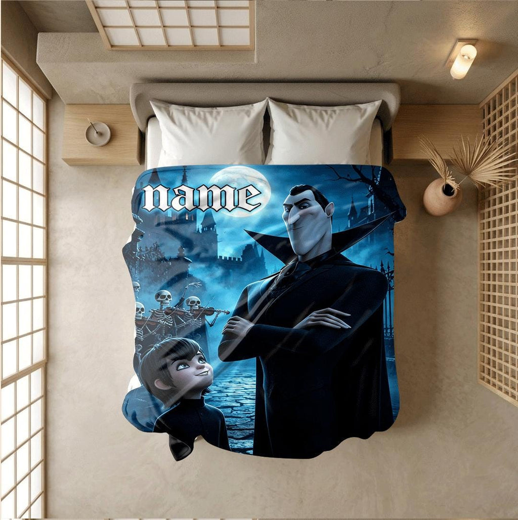 Castle moonlight print single blanket dorm blanket pet blanket Customized name all‑season blankets birthday surprise gift