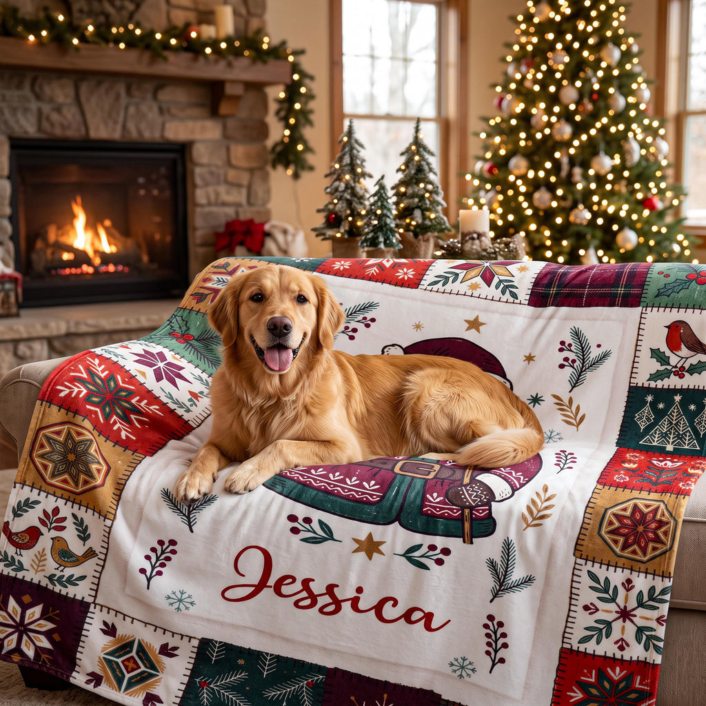 Personalized Christmas Blanket,Custom Cozy Holiday Throw Blanket, Holiday Gift