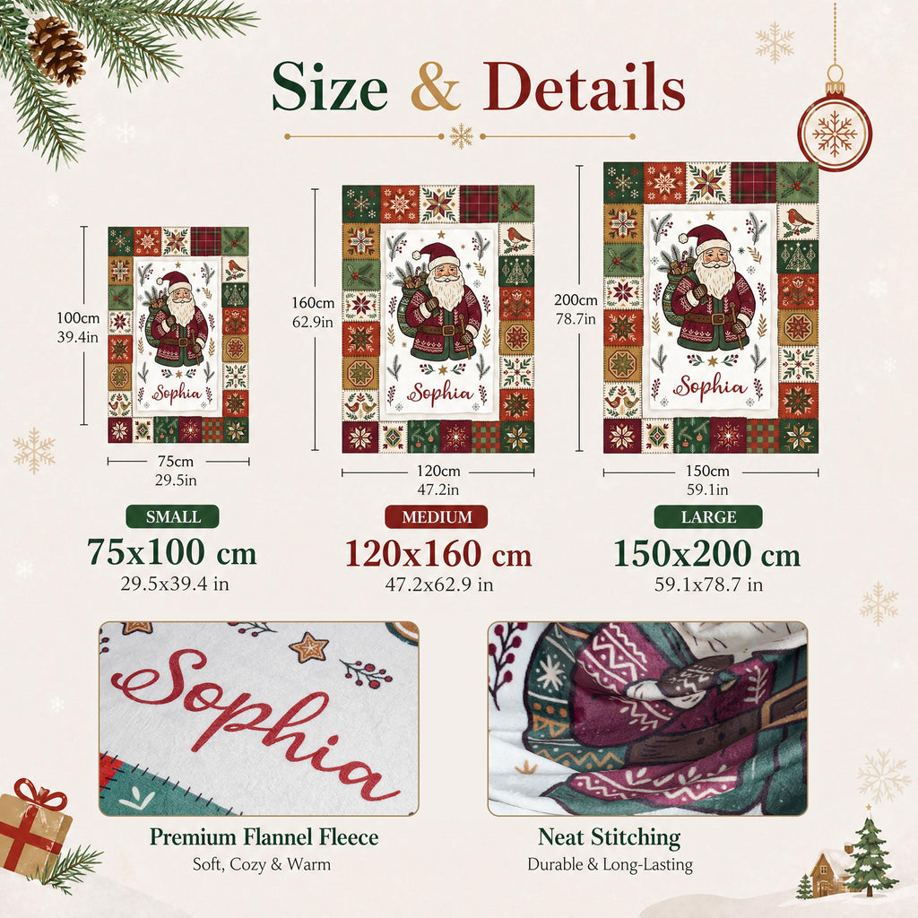 Personalized Christmas Blanket,Custom Cozy Holiday Throw Blanket, Holiday Gift