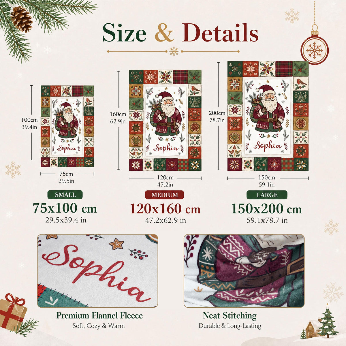 Personalized Christmas Blanket,Custom Cozy Holiday Throw Blanket, Holiday Gift