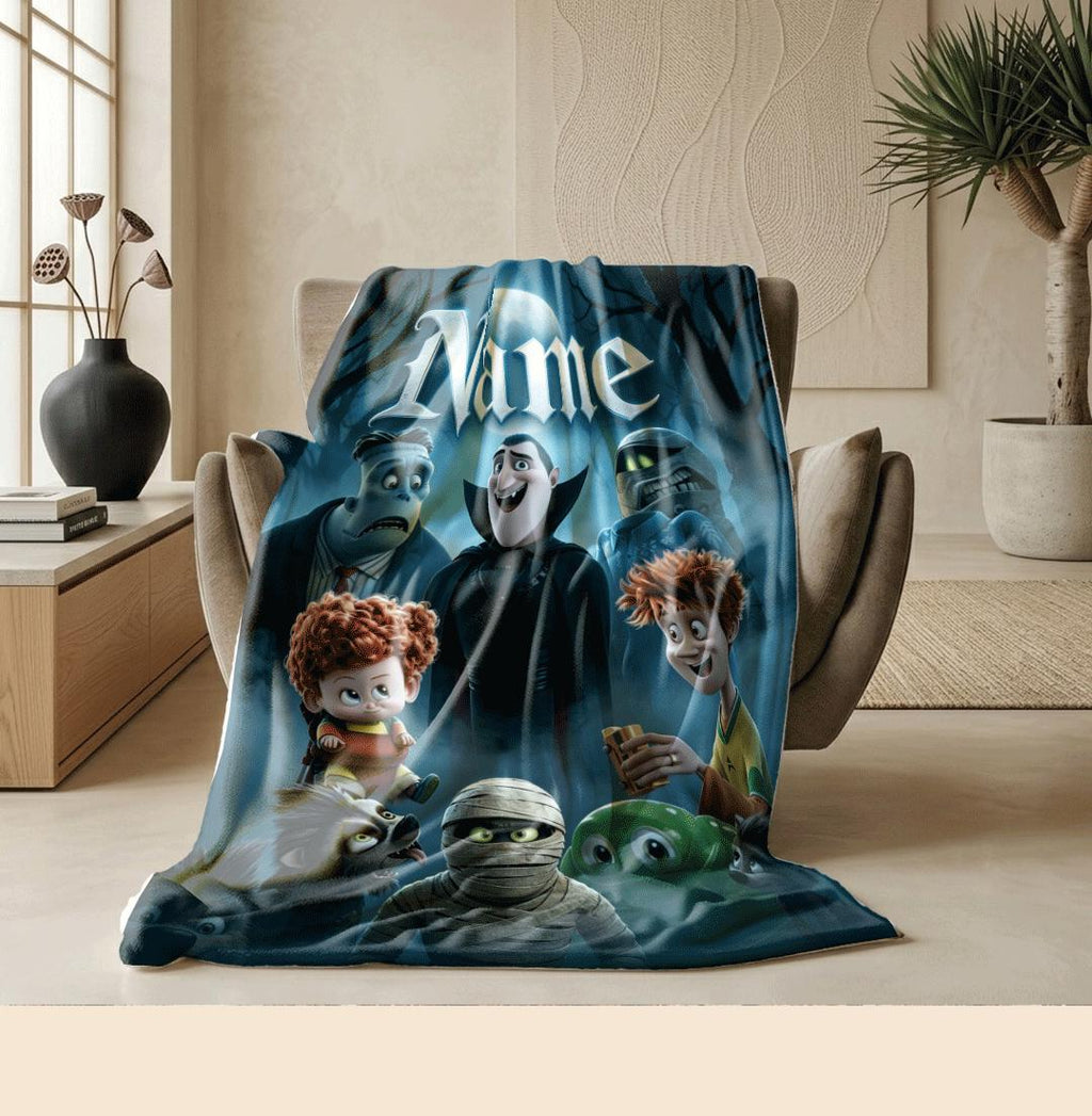Dormitory blanket spooky cartoon print Customized name portable blanket sofa blankets office blankets youth gift
