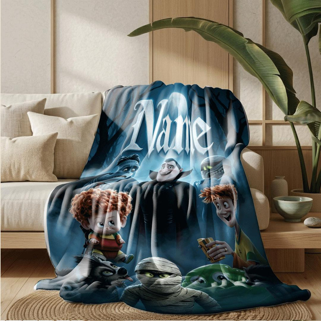 Dormitory blanket spooky cartoon print Customized name portable blanket sofa blankets office blankets youth gift