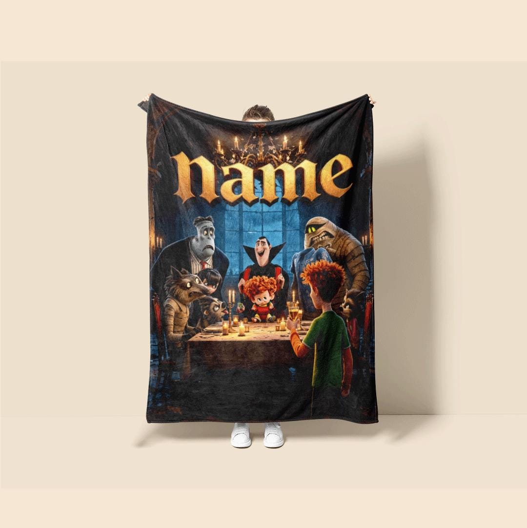 Single blanket Customized name monster group print children blanket hotel blanket winter warm blankets souvenir gift