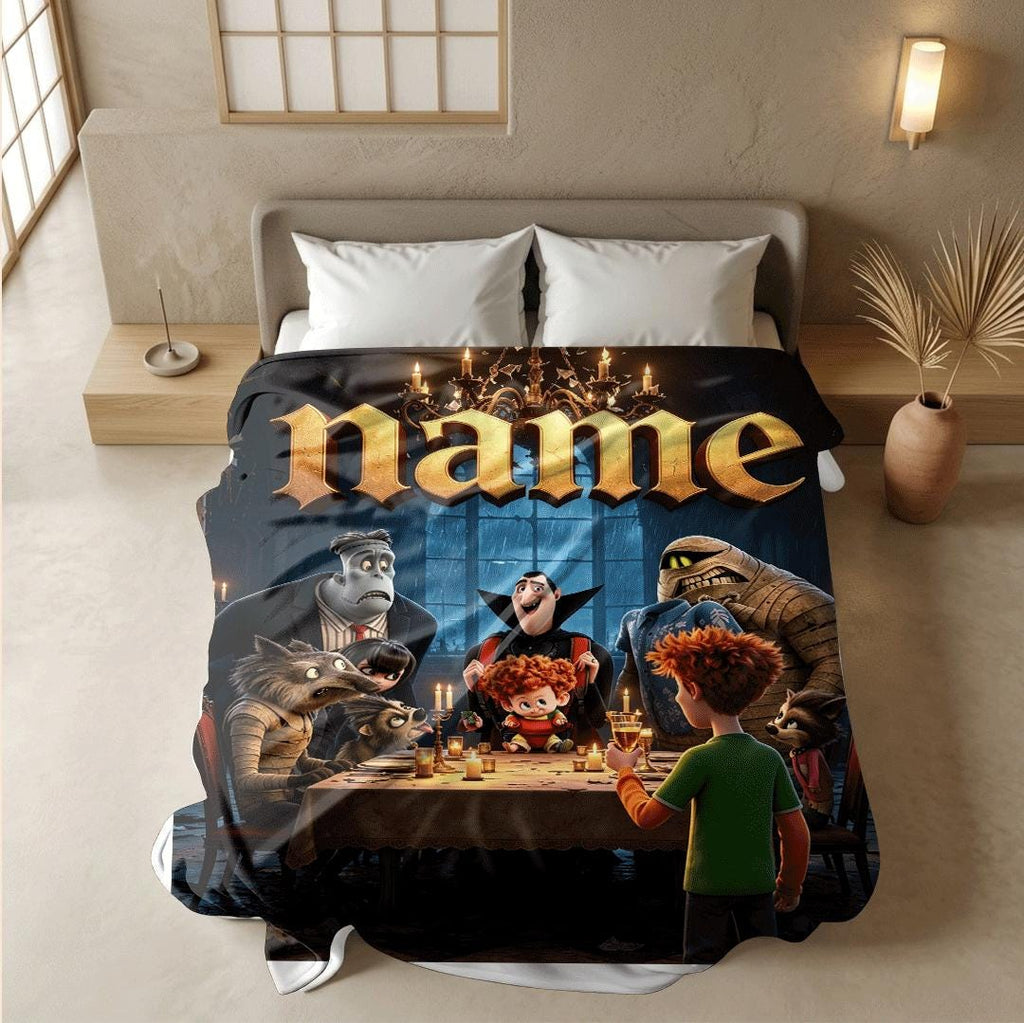 Single blanket Customized name monster group print children blanket hotel blanket winter warm blankets souvenir gift